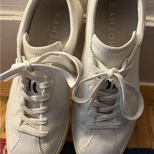Rothy's Classic White Knit Sneakers